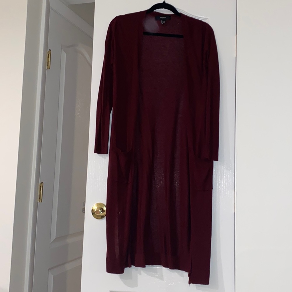 Maroon cardigan